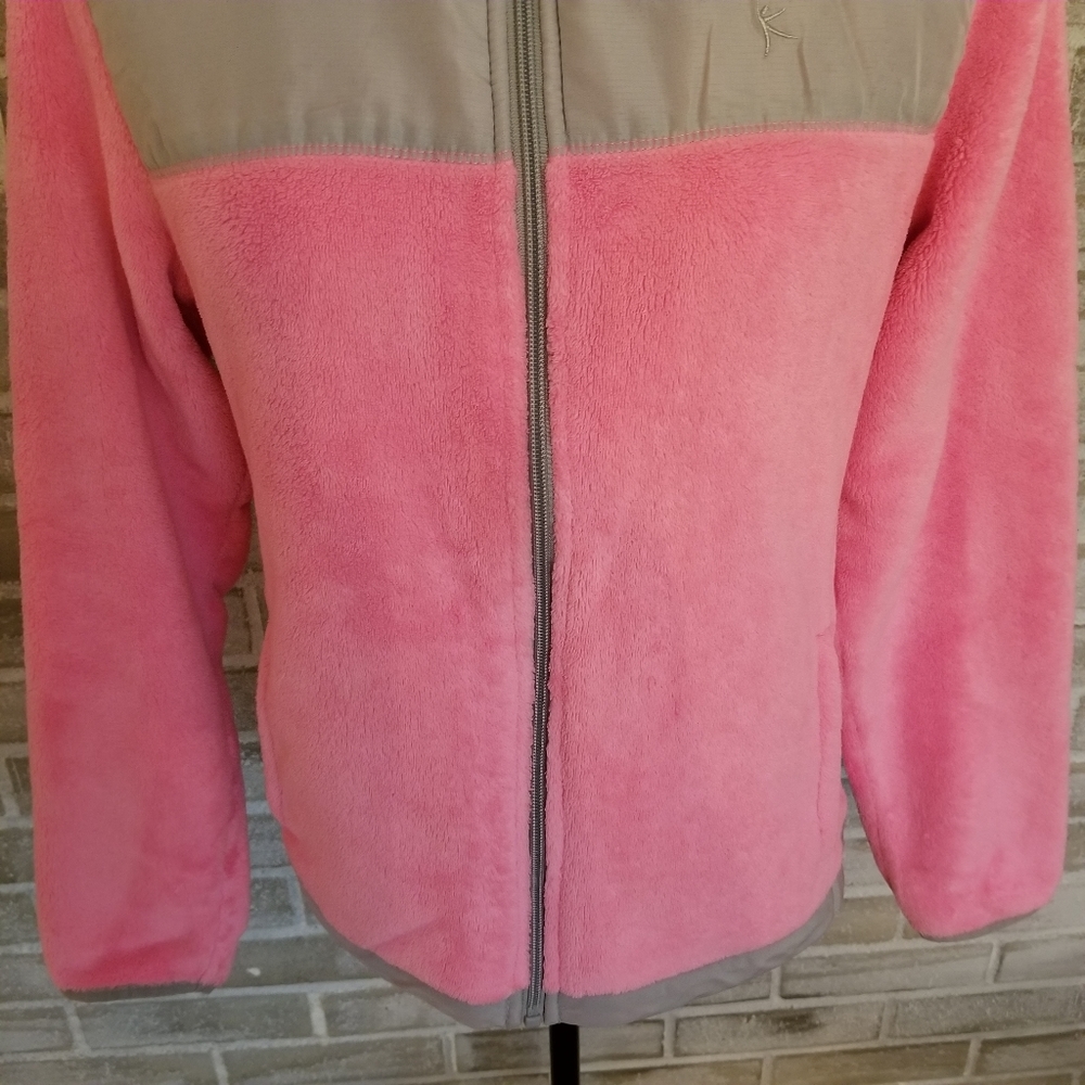 Danskin Fuzzy Sweater With Zipper, Pink and Gray, SIZE M. - Picture 4 of 16